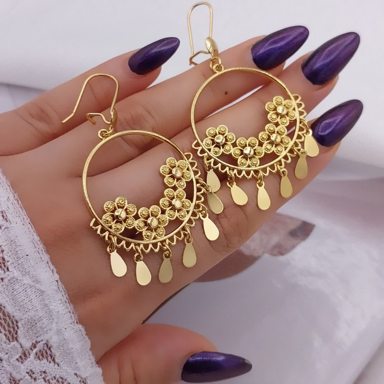 گوشواره بحرینی زنانه سیتی گلد کد ۱۱۲۷ در ۳ طرح شیک و خاص مجلسی