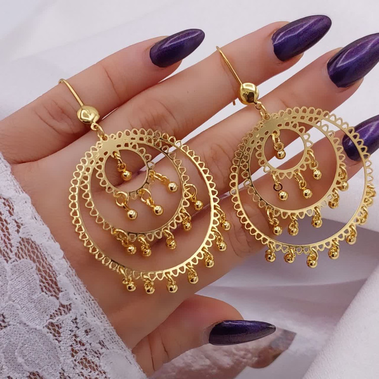 گوشواره آویز بحرینی مجلسی برند سیتی گلد کد ۱۱۲۷ ضد حساسیت