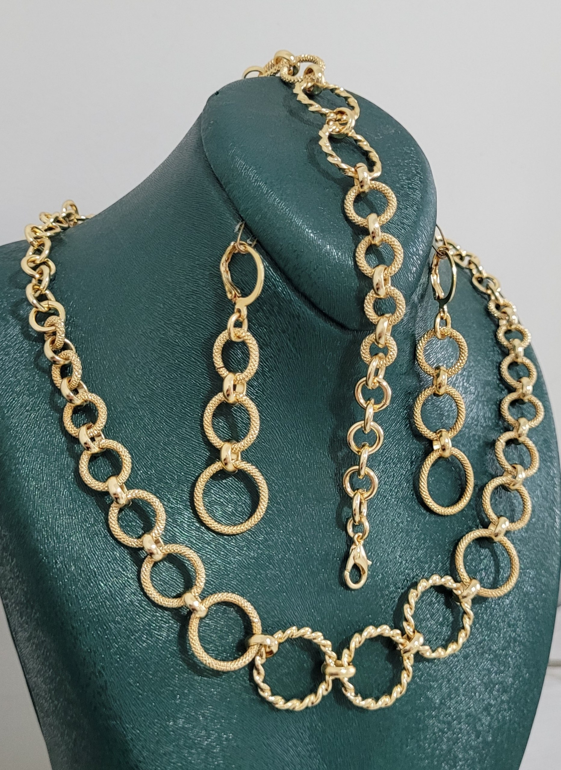 Shine Brand Geometric Circular Cut Gold-Design Jewelry Set Code 1199 - Premium Quality by Rasta