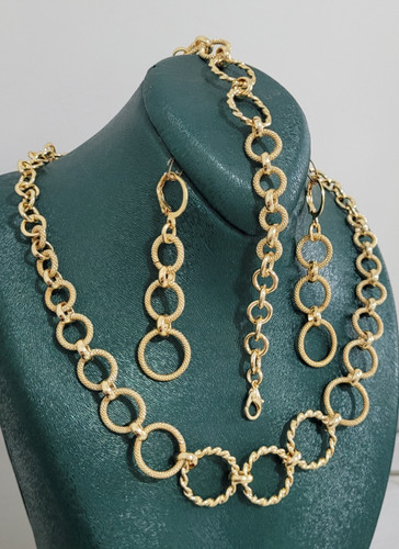 Shine Brand Geometric Circular Cut Gold-Design Jewelry Set Code 1199 - Premium Quality by Rasta