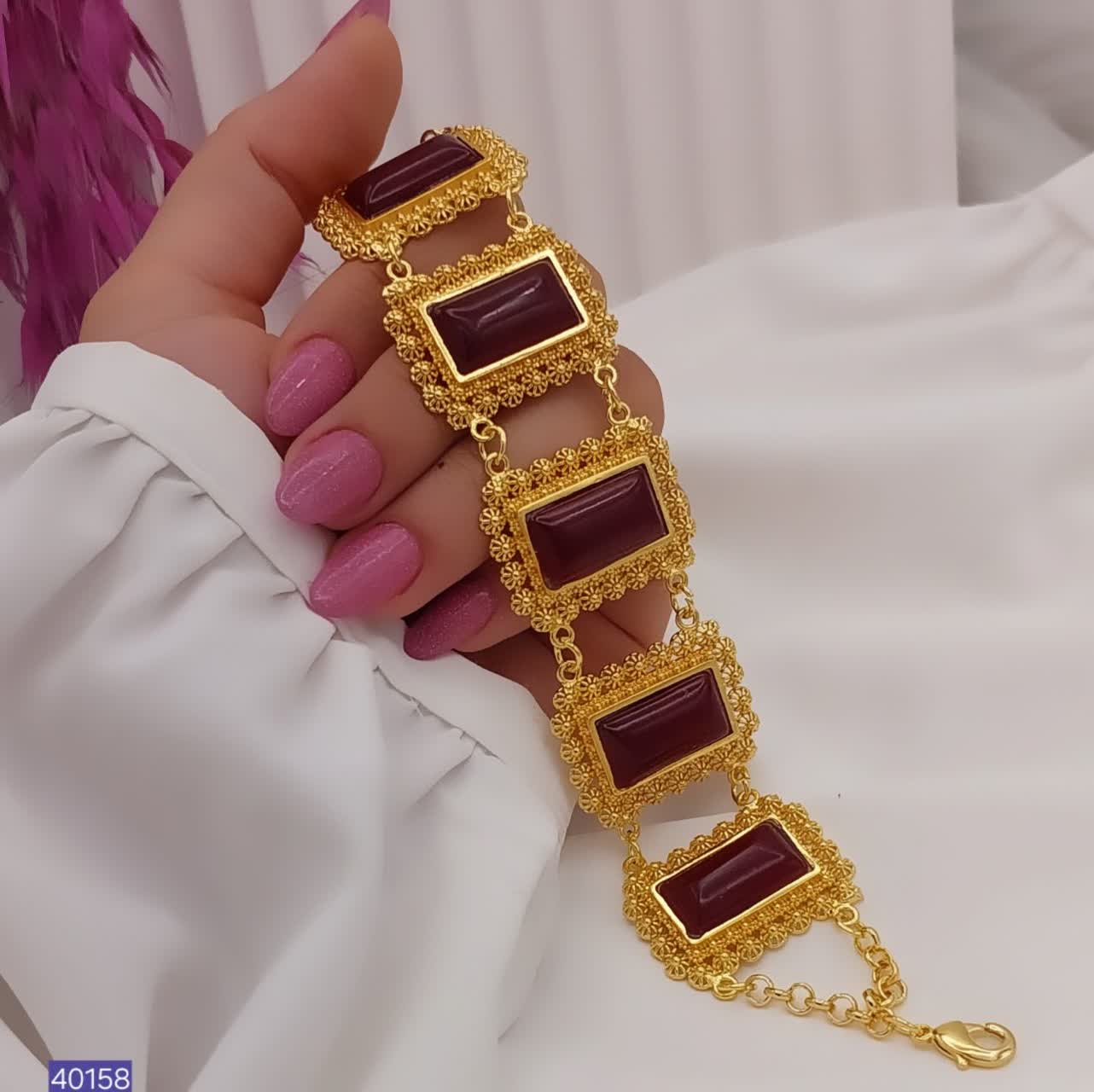 1. دستبند سنگ اصلی عقیق و فیروزه برند My Dear با طول 23